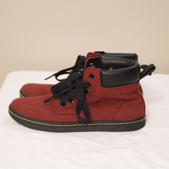 Dr. Martens Red and Black High Top Sneakers Women’s Size 8 - Picture 4 of 6